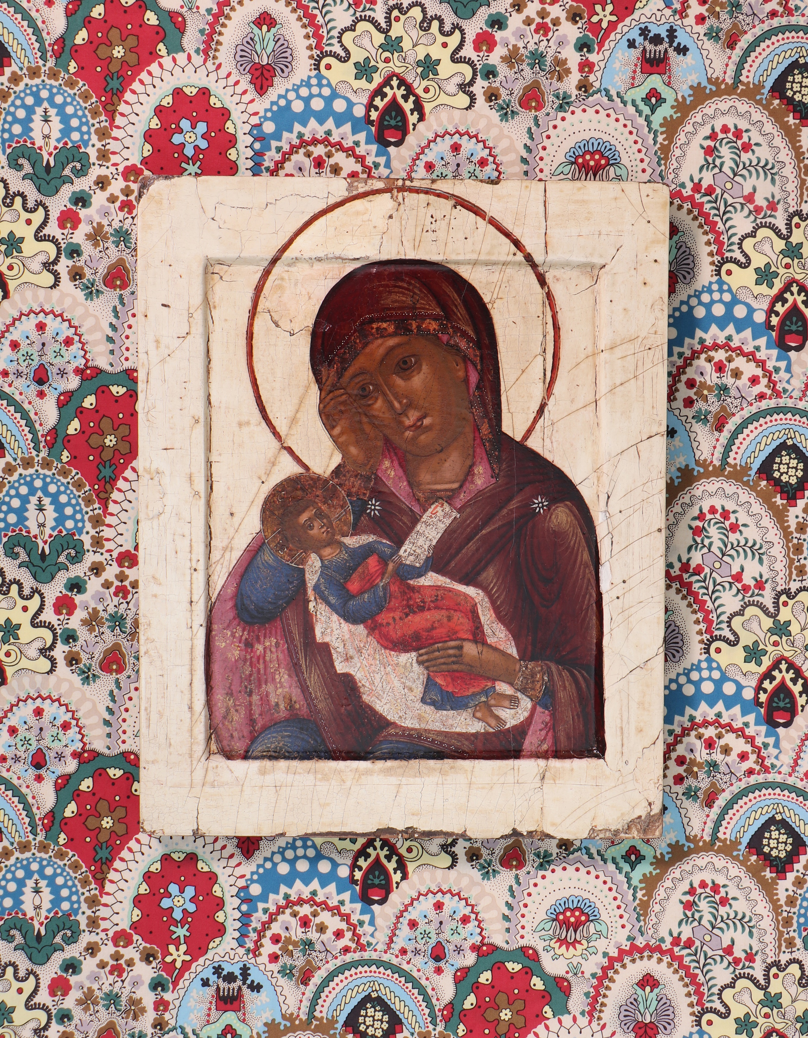 An icon of the Mother of God with the Playful Child